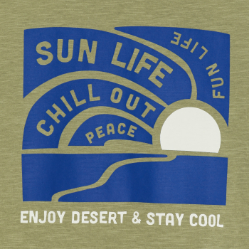 تي شيرت باللون الكاكي للفتيان، مُزيَّن بعبارة مطبوعة